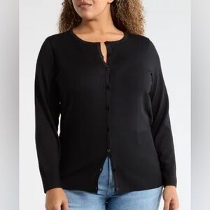 GAP Ultrasoft Wool Black Minimalist Cardigan, size L